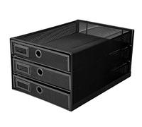 Exerz Cajón archivador de Oficina/Clasificador de Papel con 3 Cajones/Cajonera para archivadores/Organizador para el Escritorio (Negro)