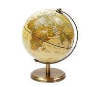 Exerz Globo Terráqueo Antiguo 14 cm con Mapa Español y Base de Metal