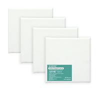 EXERZ Lienzo estirado de 10 x 10 cm, 4 unidades, lienzo cuadrado en blanco, 1,7 cm, 280 g/m², 100% algodón, triple imprimación, sin ácidos, grano medio, acrílico y aceite (10 x 15 cm, 4 unidades)