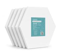 Exerz Lienzo estirado hexagonal 5 piezas 30x26 cm, 15cm longitud lateral 1,7 cm lienzo enmarcado artista/280 g/m² 100% algodón/triple imprimado/libre de ácido/grano medio - acrílico y pintura al óleo