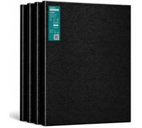 Exerz Lienzo negro preestirado de 40 x 50 cm, 4 unidades, 100% algodón, 280 g/m², triple imprimación, sin ácidos, grano medio, lienzo enmarcado de 1,7 cm para acrílico y pintura al óleo