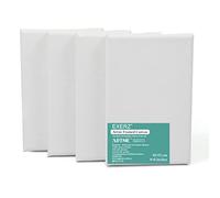 EXERZ Lienzos Preestirados 10x15cm 4pz, Lienzos Enmarcados 1,7cm 280 GSM, 100% Algodón, Blancos, Triple Preparado, Libre de Ácido, Hebra Media, Acrílica, Óleo y Gouache