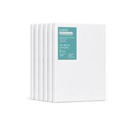 EXERZ Lienzos preestirados 15x20cm Juego de 5 / Lienzos Enmarcados/ 280GSM/Pre-Estirado 100% Algodón/Color Blanco/Triple Preparado/Libre de Acido/Hebra Media / 1,7cm de Espesor