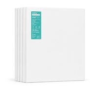 EXERZ Lienzos preestirados 30x30cm Juego de 5 / Lienzos Enmarcados/ 280GSM/Pre-Estirado 100% Algodón/Color Blanco/Triple Preparado/Libre de Acido/Hebra Media / 1,7cm de Espesor