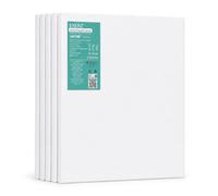 EXERZ Lienzos Preestirados 30x40cm 5 Piezas, 1,7 cm de Espesor, 280 GSM, 100% Algodón, Blancos, Triple Imprimación, Libres de Ácido, Textura Media - Óleo y Acrílico