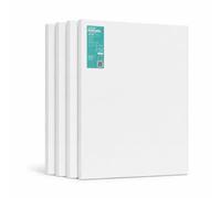 EXERZ Lienzos Preestirados 50x60 cm (Pack de 4), 100% Algodón, 280 g/m², 1,7 cm de Grosor, Triple Preparado y Sin Ácido para Óleo y Acrílico