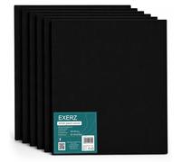 Exerz Paneles de lienzo de 40 x 50 cm, color negro, 3 mm, 280 g/m², 100 % algodón, imprimación triple, sin ácidos, grano medio, pintura al óleo y acrílica para artistas