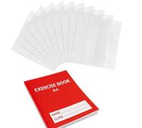 EXERZ Paquete de 10 fundas para libros A4, acabado mate, cubiertas de PVC ajustables para libros y cuadernos A4, fácil ajuste con cinturones de ajuste, reutilizables y duraderas