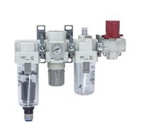 EXHOYAJB Filtro de Aire Combinado + regulador + lubricador + válvula AC40 AC40-03C/04C/03D/04D/03CE/04CE/03DE/04DE/04E-VB(AC40-03C-V-B)