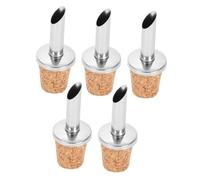 EXHUMKY 5 Tapones Vertedores De Acero Inoxidable Con Diseño De Corcho Para Botellas De Aceite Y Vinagre Sello Hermético Antigoteo Ideal Para Cocina Y Restaurante