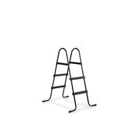 EXIT Toys Escalera de Piscina amigable para niños con barandilla - Peldaños Antideslizantes - Fácil de Mover - para Marcos de Piscina de 60-90cm de Altura - Color Negro