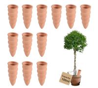 EXLECO 12 × 100ml Terracota Cono de Tipo Roscado Riego Automati, Maceta Autorriego, Regadera Plantas para Tiestos Interior, Self Watering por Goteo, Globos de Regar Plantas Vacaciones