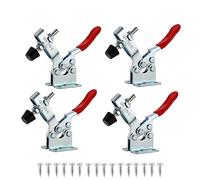 EXLECO 4Pcs Abrazadera de Liberación Rápida con Tornillos 90KG 198lbs Metal Herramientas Manuales de Abrazadera de Palanca Horizontal Abrazacion de fijacion Rápida