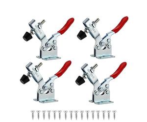 EXLECO 4Pcs Abrazadera de Liberación Rápida con Tornillos 90KG 198lbs Metal Herramientas Manuales de Abrazadera de Palanca Horizontal Abrazacion de fijacion Rápida