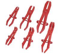 EXLECO 6 alicates de sujeción para manguera, color rojo, 16/19/26 cm | Alicates para manguera con anillo de seguridad, alicates de manguera para coche para mangueras flexibles, mangueras de goma