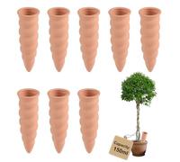 EXLECO 8 × 150ml Terracota Cono de Tipo Roscado Riego Automati, Maceta Autorriego, Regadera Plantas para Tiestos Interior, Self Watering por Goteo, Globos de Regar Plantas Vacaciones