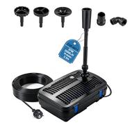 EXLECO Bomba para Estanque con Filtro UVC, 2500 L/h 57W, Fuente de Agua Decorativa con 3 Cabezales de Fuente, Medios Filtrantes, Accesorios de Tres Vías, Cable 10 Metros, para Jardin