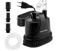 EXLECO Bomba Sumergible de Agua 1500L/H 25W 220V para Fuente Externa, Piscina, Estanque, Jardín - 2M Cable, 1 Manguera, 2 Boquillas
