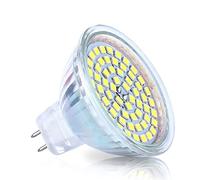 EXMOCIS Bombillas LED MR16 GU5.3 Blanco natural 3000K Frío 6000K 5W Igual a 50W Equivalente a halógeno AC/DC 12V Lámpara 3Pack 6000K día blanco,5W