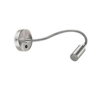 EXO lighting - Aplique de pared OLVAS níquel led 3W interior IP20. Flexo lector terminal cilindrico para cabezales de la cama o dormitorios.