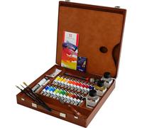 Expert Box Van Gogh de Royal Talens. Maletín de madera con 26 tubos de pintura al óleo y auxiliares.