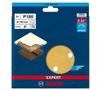 Expert Juego de papel de lija C470 (Grano: 180 mm, 5 ud., Diámetro: 150 mm, 6 agujeros)