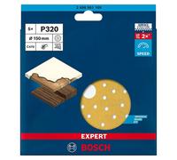 Expert Juego de papel de lija C470 (Grano: 320 mm, 5 ud., Diámetro: 150 mm)