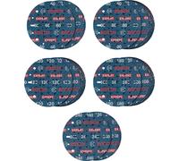 EXPERT O780, juego de láminas abrasivas de papel de lija, 150 mm, granos K60/K80/K120/K180/K240, juego de 55 piezas.