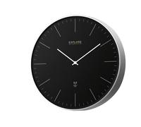 Explore Scientific RAC1001 - Reloj de Pared de 25 cm de diámetro, radiocontrolado, Movimiento preciso, no Necesita Ajuste, diseño contemporáneo, sin números, Metal, Negro