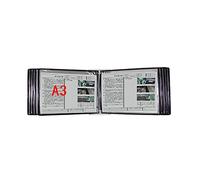 Expositor de libro abatible montado en la pared con 10 paneles, 20 bolsillos para organización y almacenamiento de documentos
