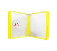 Expositor de libro abatible montado en la pared con 10 paneles, 20 bolsillos para organización y almacenamiento de documentos