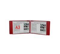 Expositor de libro abatible montado en la pared con 10 paneles y 20 bolsillos para organización y almacenamiento de documentos