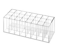 Expositor de Pintalabios Acrílico de Escritorio 24 Rejillas para Maquillaje | Organizador Multiusos Transparente, Almacenamiento para Barras y Herramientas, Adecuado para Oficina y Balcón
