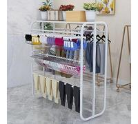 Expositor De Ropa Interior De 4 Niveles, Soporte De Hierro Forjado Resistente Con Estante Superior, Organizador De Varios Niveles Para Calcetines, Sujetadores Y Faldas, Soporte Robusto De Pie(White)