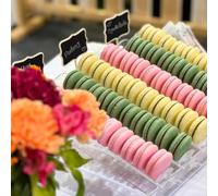 Expositor Macarons Acrílico Transparente Gran Capacidad(4 troughs) | Acrílico transparente para premium, no amarillea, aspecto vidrio, gran capacidad eventos