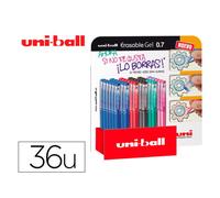 Uniball rotulador roller rt 0,8 mm retractil,tinta liquida expositor d