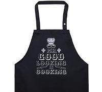EXPRESS-STICKEREI Delantal cocina hombres: MR GOOD LOOKING IS COOKING Ajustable, ideal para Herren/Ehemann y maestro parrillero. Regalo para el maestro cocinero
