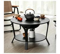 exproyzk Mesa con Fogata, Mesa De Comedor Redonda De Metal para Exteriores | Fogata Multifuncional De Leña Con Cubierta Y Rejilla Para Parrilla; Ideal Para Patio, Jardín, Pícnic(80cm)