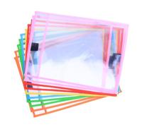 EXQUIMEUBLE 10 Piezas Fundas Reutilizables de Borrado en Seco de Pvc Soporte para Marcador y Ojales Metálicos para Oficina y Escuela, Resistentes al Agua Color Aleatorio Varios estilos