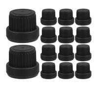 EXQUIMEUBLE Tapón de Sellado para Botellas Función Antirrobo y Gotero, 30 Unidades en Pp Negro, Compatible Frascos de 5-100ml, Apto para Uso en Elaboración de Perfumes y Aceites Esenciales
