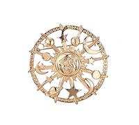 Exquisitos pines de solapa de peltre con diseño de galaxias y timón, estrella dorada para bufanda de sol, joyería para chaquetas, insignias de mochila