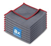 Exsink 8 Artículos Bayeta Microfibra,Bayetas para Cristales,Paños de Cocina | Trapos de Limpieza Antigrasa, Trapos de Carbono Sin Pelusa para Platos, Ventanas, Espejos, Coches, Baños, 30x30 cm
