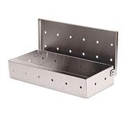 Exstream Caja ahumadora para barbacoa para ahumar alimentos. Acero inoxidable. Para uso en parrillas de gas, carbón, eléctricas y barbacoas