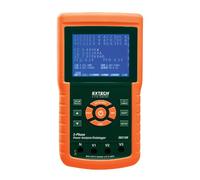 Extech 382100 Analizador Potencia Trifásico 1200A, Tarjeta SD | 35 parámetros, kW/kVA/kVAR/PF, energía, 30.000 registros, pinzas corriente, cables voltaje, adaptador