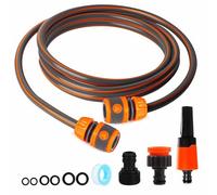 Extensión corta de manguera de jardín 3M que incluye rosca macho de 3/4 pulgadas, adaptador de grifo 2 en 1, adaptador de extremo de manguera de 1/2 pulgada, 1 boquilla, tubo de manguera pequeño para