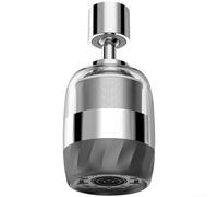 Extensión de filtro de grifo de cocina con malla de acero inoxidable 316, 3 ajustes de pulverización de agua, cabezal giratorio de 720°, aumento de presión antisalpicaduras (gris)