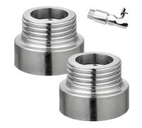 Extensión de grifo de acero inoxidable, 2 unidades, 3/4 pulgadas x 10 mm, 3/4 pulgadas IG x 3/4 AG