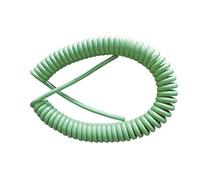 Extensión de manguera rizada 3x1 mm, 5 metros (50 cm enrollados), color verde. Perfecta para múltiples usos y aplicaciones. Su diseño flexible la hace ideal para diversas tareas.