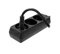 Extensión doméstica negra awtools, modelo 3-gniazdos 1,5m sin conexi