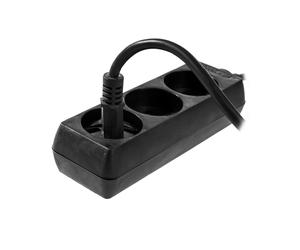 Extensión doméstica negra awtools, modelo 3-gniazdos 1,5m sin conexi